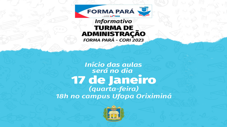 Início das aulas dia 17 de janeiro, no Campus Ufopa de Oriximiná