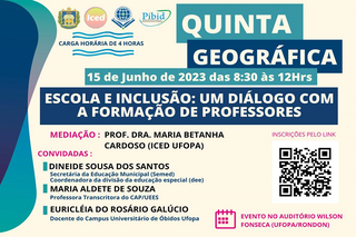 Evento será realizado na quinta-feira, dia 15 de junho de 2023, às 8h30min no Auditório Wilson Fonseca da Unidade Rondon – Ufopa/Santarém.