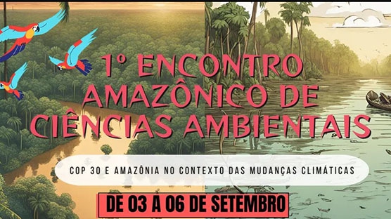 Será realizado nos dias 03 a 06 de setembro de 2024 o 1º Encontro Amazônico de Ciências Ambientais.

Para saber mais e se inscrever visite o site : https://www.even3.com.br/1-encontro-amazonico-de-ciencias-ambientais-483605/