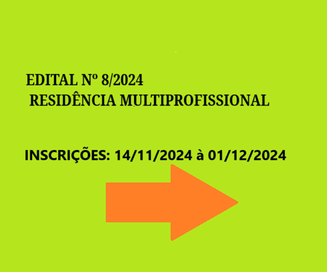 EDITAL Nº 08/2024 ISCO/GR- UFOPA, DE 11 DE NOVEMBRO DE 2024  
Seleção de candidatos ao Programa de Pós-graduação na modalidade de “Residência Multiprofissional em Estratégia Saúde da Família para as populações do Baixo
Amazonas” para o período letivo de 2025-2027