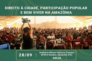 Evento ocorre em Santarém dia 28 de setembro, às 8h30, no auditório Rondon