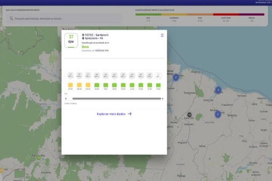 Informações também permitem acompanhar as condições atmosféricas do bairro Salé, em Santarém.